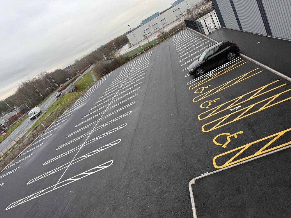 Freshly marked retail car park by C&R