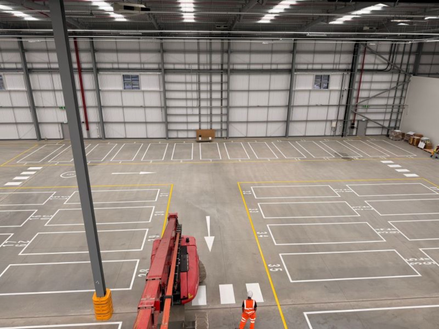 Warehouse floor bay markings by C&R