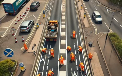 What are the rules for line marking on a public road?